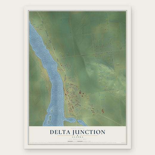 Delta Junction, Alaska map print, the full design