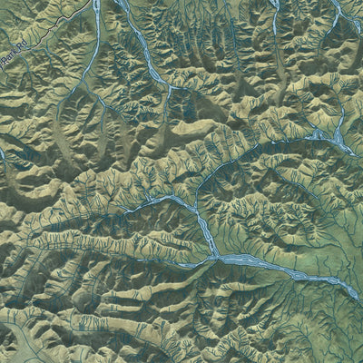 Close-up of the map of Denali, Alaska print showing street and building detail