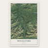 Denali Park, Alaska map print, the full design