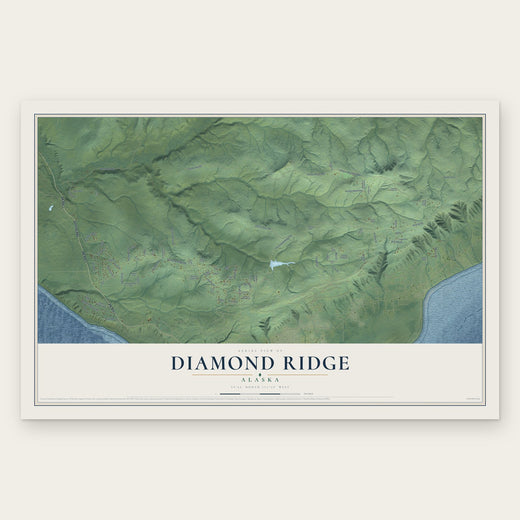 Diamond Ridge, Alaska map print, the full design