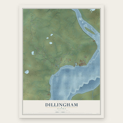 Dillingham, Alaska map print, the full design