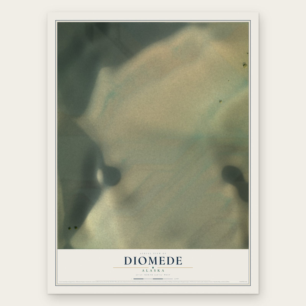 Diomede, Alaska map print, the full design