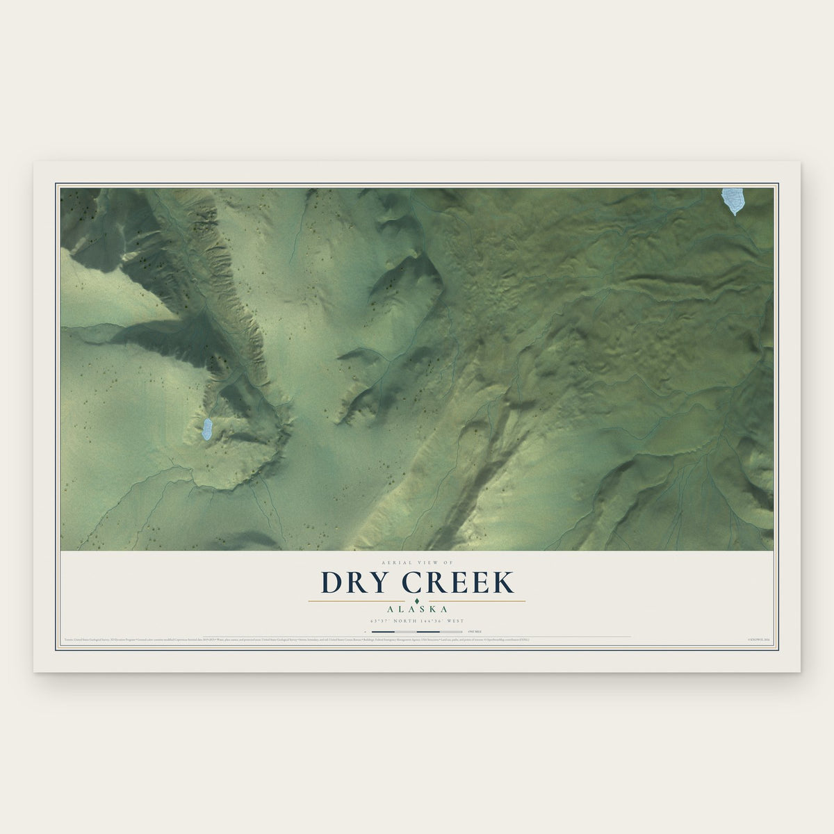 Dry Creek, Alaska map print, the full design