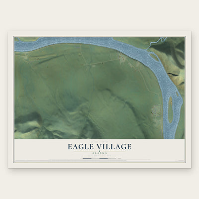 Eagle Village, Alaska map print, the full design