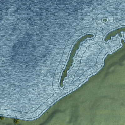 Close-up of the map of Eareckson Station, Alaska print showing street and building detail