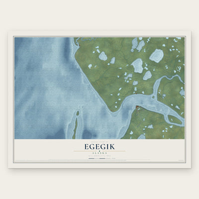 Egegik, Alaska map print, the full design