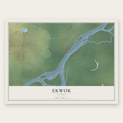 Ekwok, Alaska map print, the full design