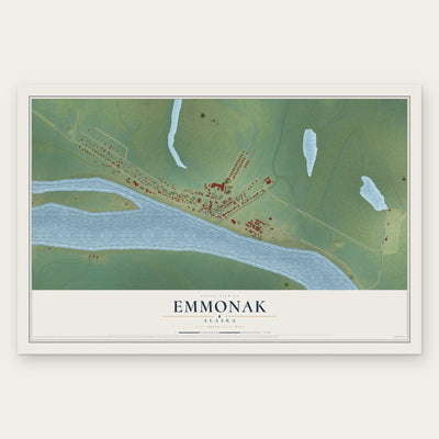 Emmonak, Alaska map print, the full design