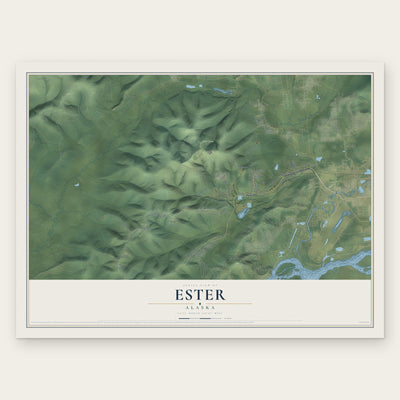 Ester, Alaska map print, the full design