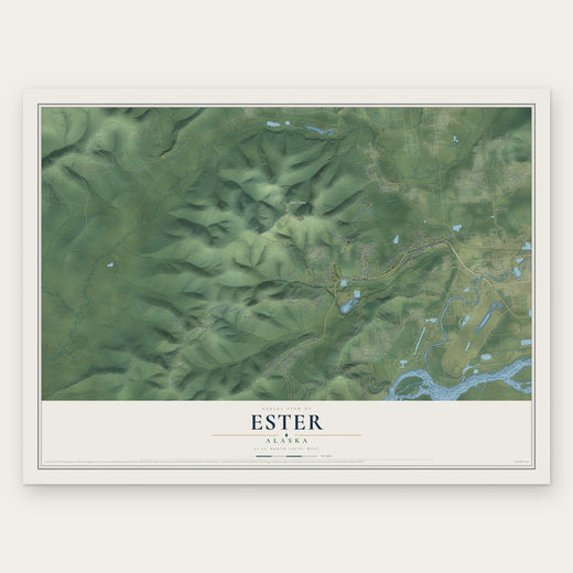 Ester, Alaska map print, the full design