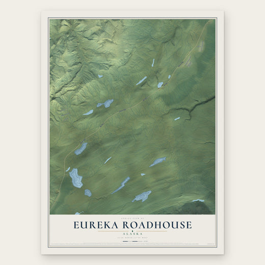 Eureka Roadhouse, Alaska map print, the full design