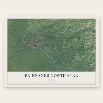 Fairbanks North Star, Alaska map print, the full design