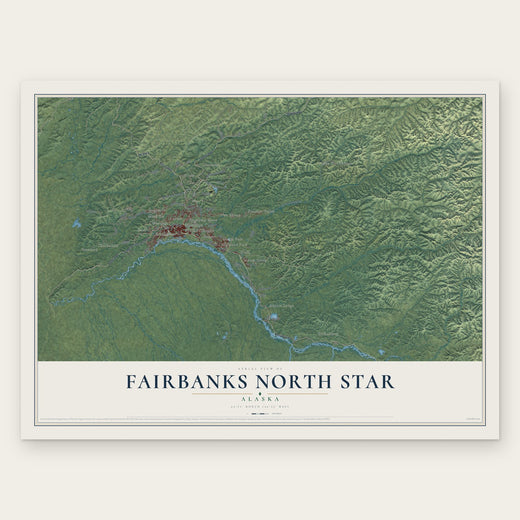 Fairbanks North Star, Alaska map print, the full design