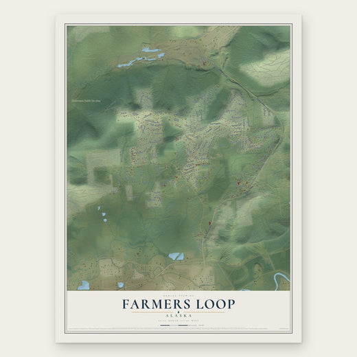 Farmers Loop, Alaska map print, the full design