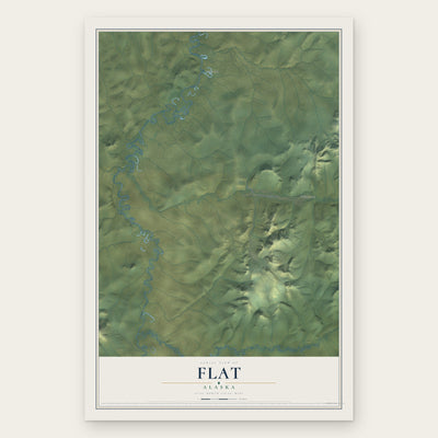 Flat, Alaska map print, the full design