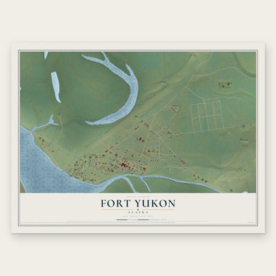 Fort Yukon, Alaska map print, the full design