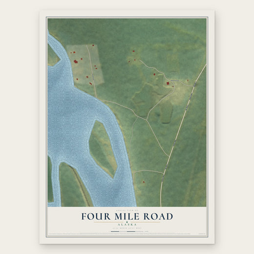 Four Mile Road, Alaska map print, the full design