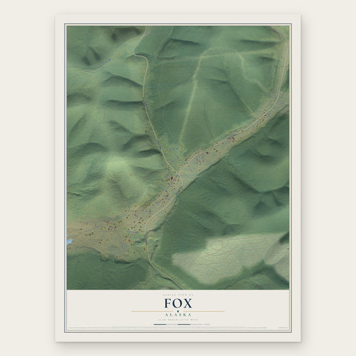 Fox, Alaska map print, the full design
