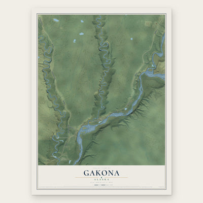 Gakona, Alaska map print, the full design