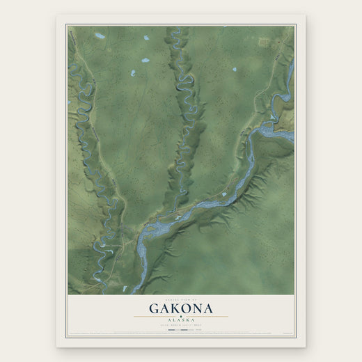 Gakona, Alaska map print, the full design