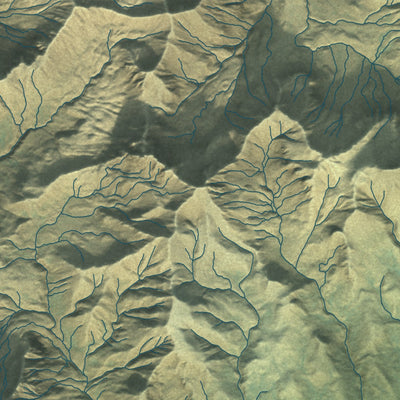 Close-up of the map of Glacier View, Alaska print showing street and building detail