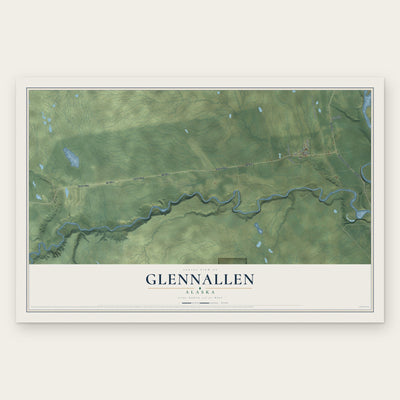Glennallen, Alaska map print, the full design