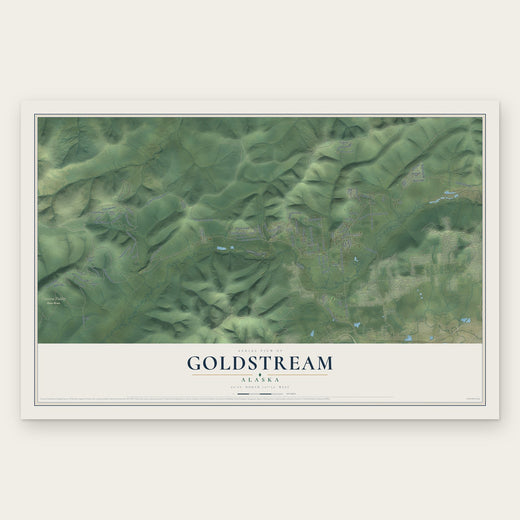Goldstream, Alaska map print, the full design