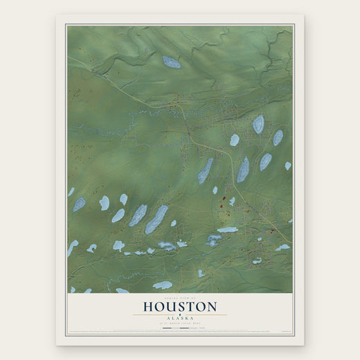 Houston, Alaska map print, the full design