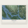 Juneau, Alaska map print, the full design