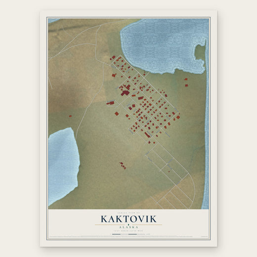 Kaktovik, Alaska map print, the full design
