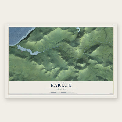 Karluk, Alaska map print, the full design
