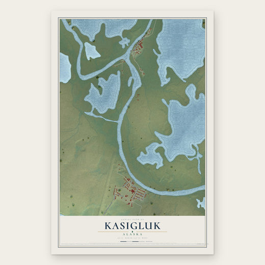 Kasigluk, Alaska map print, the full design