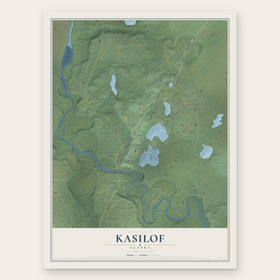 Kasilof, Alaska map print, the full design