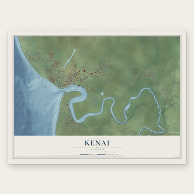 Kenai, Alaska map print, the full design