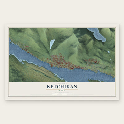 Ketchikan, Alaska map print, the full design