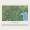 King Salmon, Alaska map print, the full design
