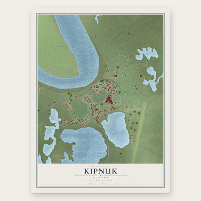 Kipnuk, Alaska map print, the full design