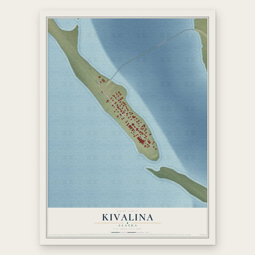Kivalina, Alaska map print, the full design