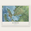 Klawock, Alaska map print, the full design