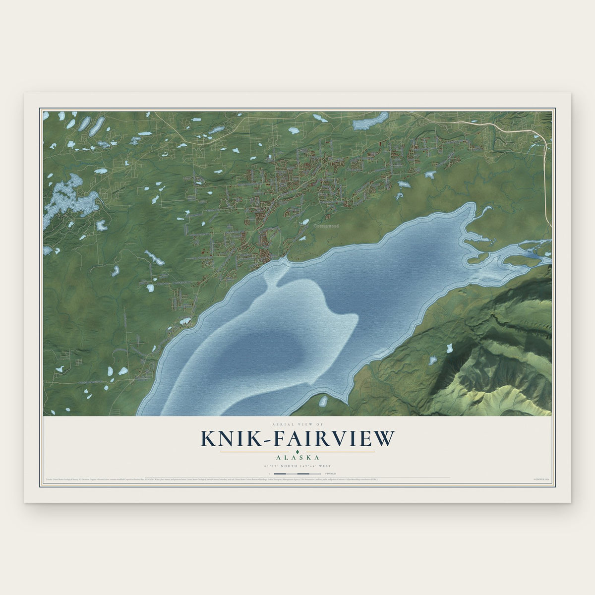 Knik-Fairview, Alaska map print, the full design