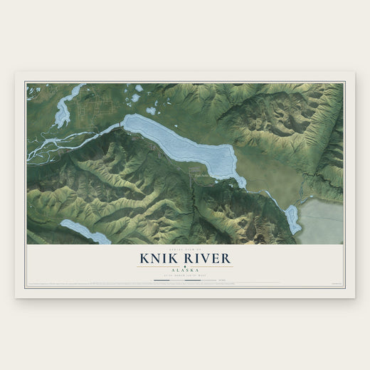 Knik River, Alaska map print, the full design
