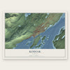 Kodiak, Alaska map print, the full design