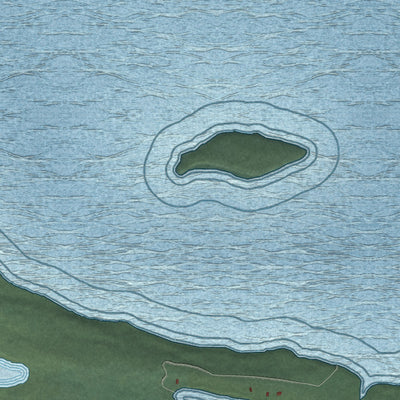 Close-up of the map of Kokhanok, Alaska print showing street and building detail