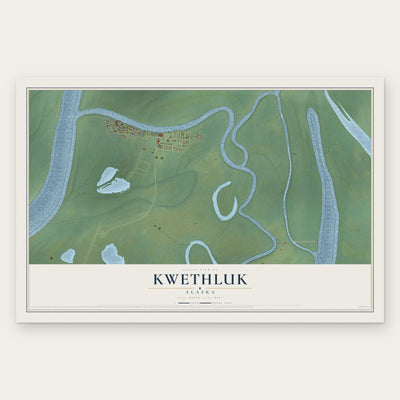 Kwethluk, Alaska map print, the full design