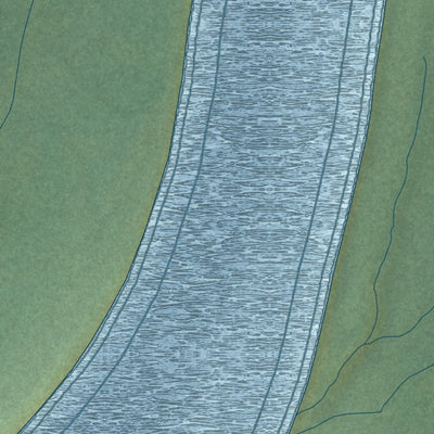 Close-up of the map of Kwethluk, Alaska print showing street and building detail