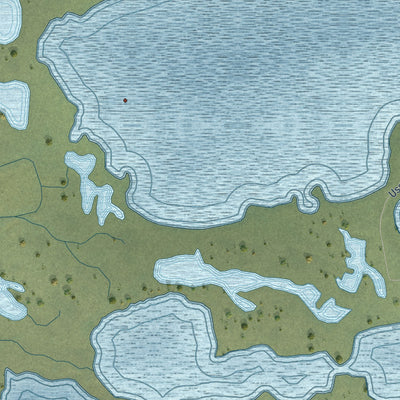 Close-up of the map of Kwigillingok, Alaska print showing street and building detail