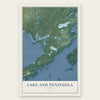 Lake and Peninsula, Alaska map print, the full design