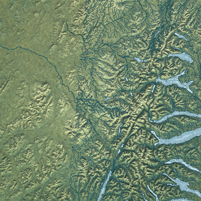 Close-up of the map of Lake and Peninsula, Alaska print showing street and building detail
