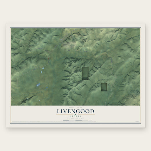 Livengood, Alaska map print, the full design