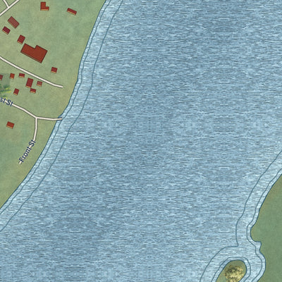 Close-up of the map of Lower Kalskag, Alaska print showing street and building detail